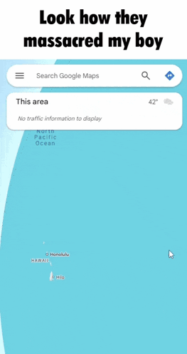 A Screenshot Of Google Maps Showing A Large Oil Rig In The Ocean GIF