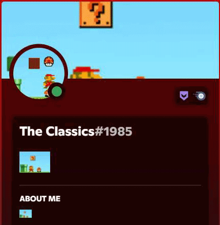A Screenshot Of The Classics # 1985 Website With A Picture Of Mario In A Circle . GIF