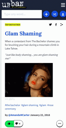 A Screenshot Of Urban Dictionary Shows A Woman With Orange Lips GIF