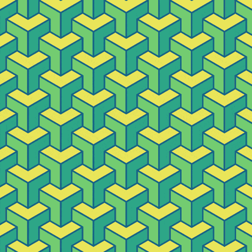A Seamless Pattern Of Green And Yellow Cubes On A White Background GIF
