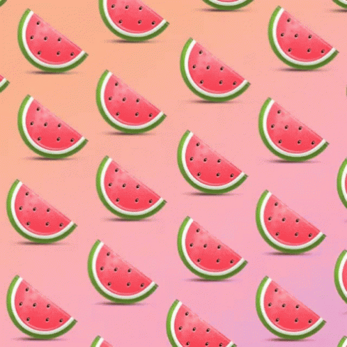 A Seamless Pattern Of Watermelon Slices On A Pink And Orange Background GIF