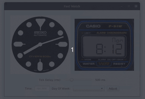 A Seiko Automatic Clock And A Casio Alarm Chronograph GIF