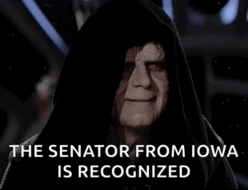 a senator from iowa is recognized in a star wars scene