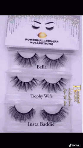 A Set Of Fake Eyelashes Called Insta Baddie GIF