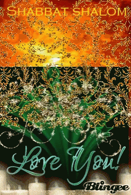 A Shabbat Shalom Greeting Card With Candles And The Words Love You GIF
