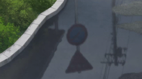 A Shadow Of A No Parking Sign On The Ground GIF
