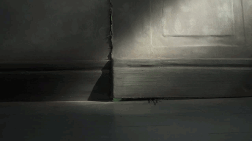 A Shadow Of A Person Is Cast On A Wall GIF