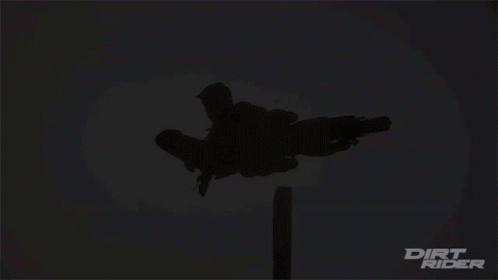 A Shadow Of A Person On A Dirt Bike With The Word Dirt Rider On The Bottom GIF
