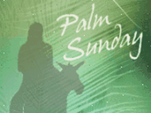A Shadow Of A Person Riding A Donkey With The Words Palm Sunday Written On The Bottom GIF