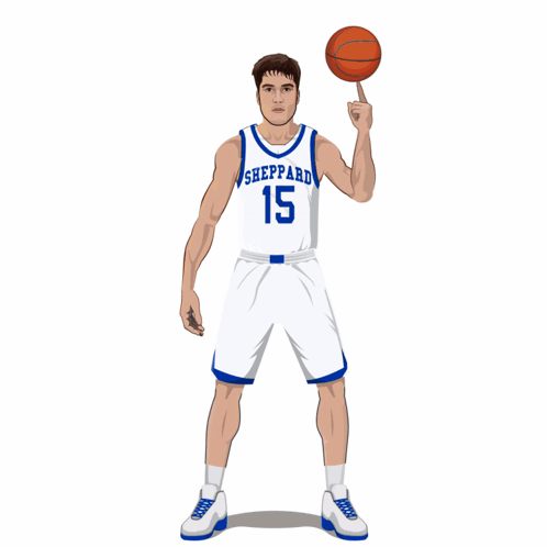 A Sheppard Basketball Player Holds A Basketball In His Hand GIF