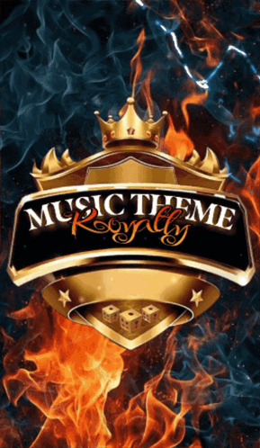 A Shield With A Crown And The Words Music Theme Royalty On It GIF