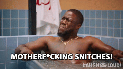 A Shirtless Man In A Bathtub Says Motherf * Cking Snitches Laugh Out Loud GIF