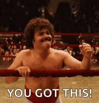 A Shirtless Man Is Standing In A Boxing Ring With The Words `` You Got This '' . GIF