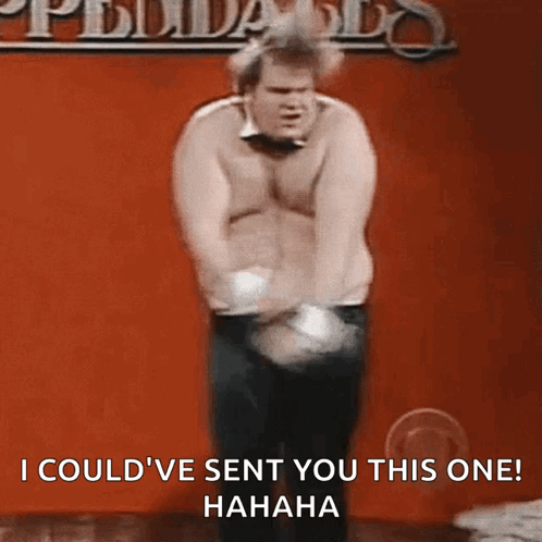 A Shirtless Man Is Standing In Front Of A Red Wall And Says I Could 'Ve Sent You This One ! Hahaha GIF