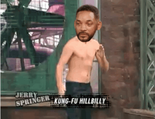 A Shirtless Man Is Standing In Front Of Jerry Springer Kung-Fu Hillbilly GIF