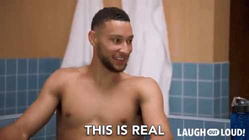 A Shirtless Man Is Taking A Bath In A Bathtub And Saying This Is Real Laugh Out Loud . GIF