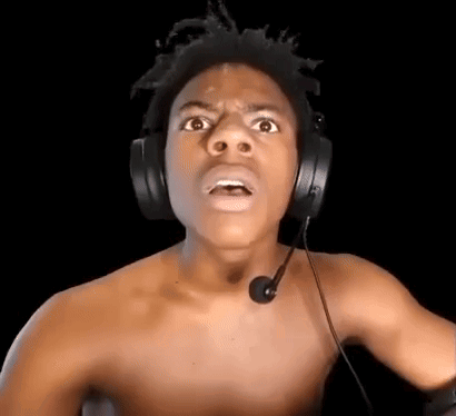 A Shirtless Man Wearing Headphones And A Microphone Is Making A Surprised Face . GIF