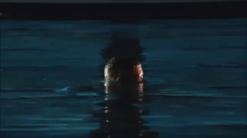 A Shirtless Man With A Beard Is Standing In A Body Of Water . GIF