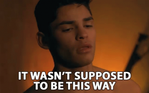 A Shirtless Man With The Words It Wasn 'T Supposed To Be This Way Above Him GIF