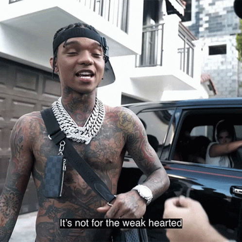 A Shirtless Rapper Says It 'S Not For The Weak Hearted In A Video GIF