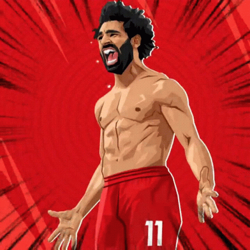 A Shirtless Soccer Player With The Number 11 On His Shorts Is Screaming GIF