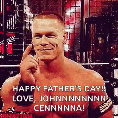 A Shirtless Wrestler Is Giving A Thumbs Up And Wishing His Father A Happy Father 'S Day GIF