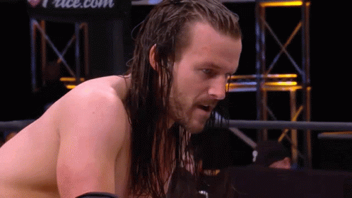 Shirtless Wrestler With Long Hair In Ring GIF