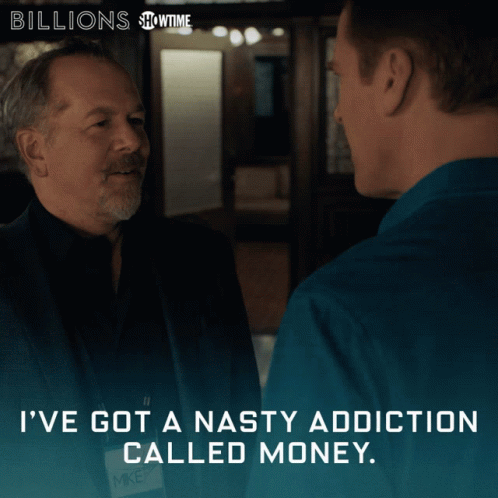 A Showtime Ad For Billions Shows Two Men Talking GIF