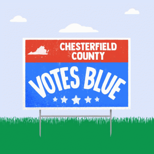 A Sign For Chesterfield County Says Votes Blue GIF