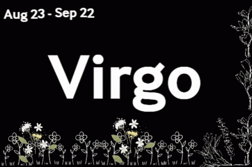 a sign for the zodiac sign virgo with flowers in the background