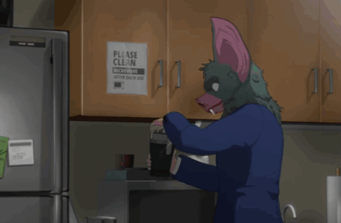 A Sign On A Cabinet That Says Please Clean GIF