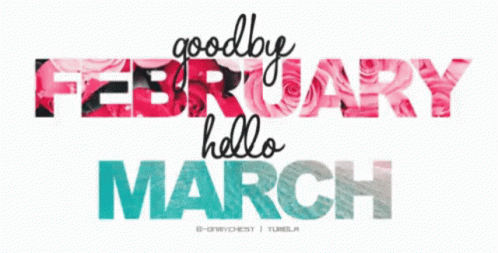 A Sign That Reads Goodbye February Hello March GIF
