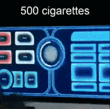 A Sign That Says 500 Cigarettes On It In White Letters GIF