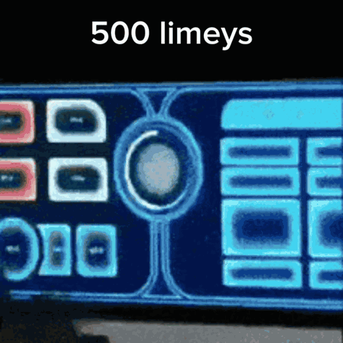 A Sign That Says 500 Limeys With A Blue Background GIF
