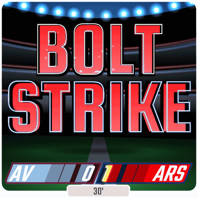 A Sign That Says Bolt Strike Shows A Stadium With Lights On GIF