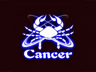 A Sign That Says Cancer With A Crab In The Middle GIF