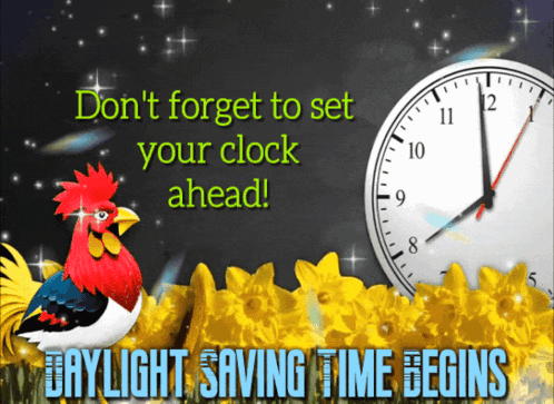 A Sign That Says Daylight Saving Time Begins GIF