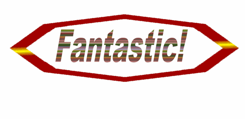 A Sign That Says Fantastic In A Red Border GIF