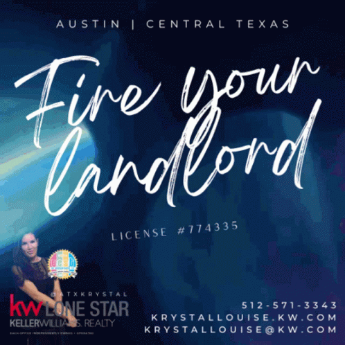 A Sign That Says Fire Your Landlord In White GIF