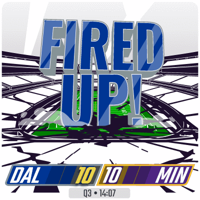 A Sign That Says Fired Up In Blue Letters GIF