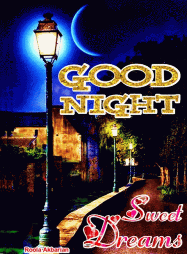 A Sign That Says Good Night Sweet Dreams On It GIF