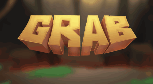 A Sign That Says Grab On It In Yellow Letters GIF