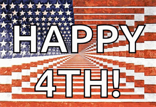 a sign that says happy 4th with an american flag behind it