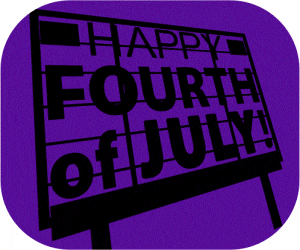 A Sign That Says " Happy Fourth Of July " On It GIF