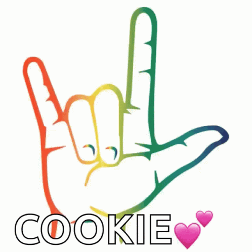 A Sign That Says I Love You With The Word Cookie Underneath GIF