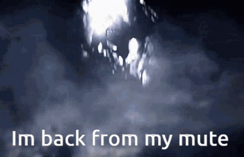 A Sign That Says I 'M Back From My Mute On It GIF