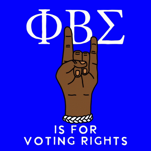 A Sign That Says Is For Voting Rights With A Hand GIF