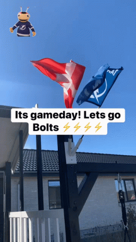 A Sign That Says " Its Gameday Lets Go Bolts " GIF