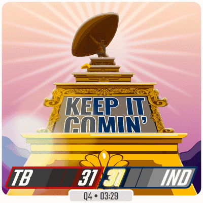 Keep It Comin Sign With Statue GIF