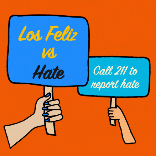 A Sign That Says Los Feliz Vs Hate GIF